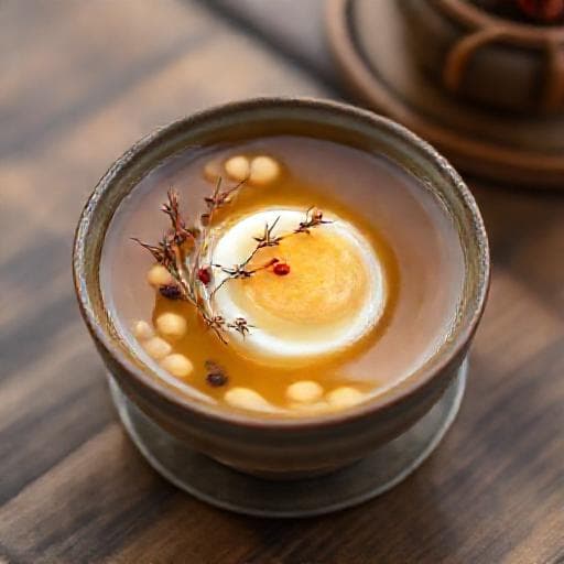 传统桑寄生莲子蛋茶