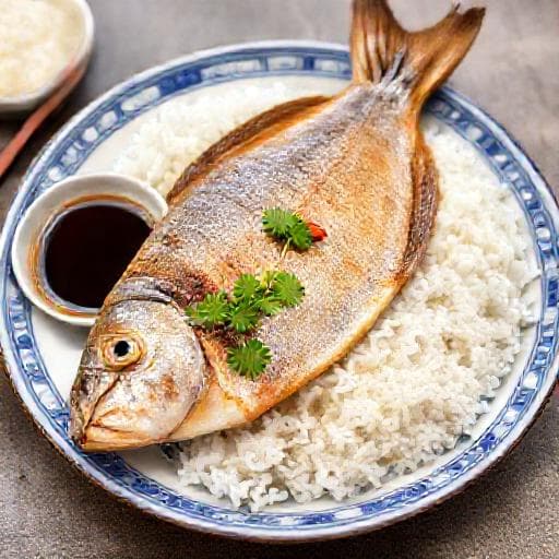 潮汕鱼饭佐海鲜酱油