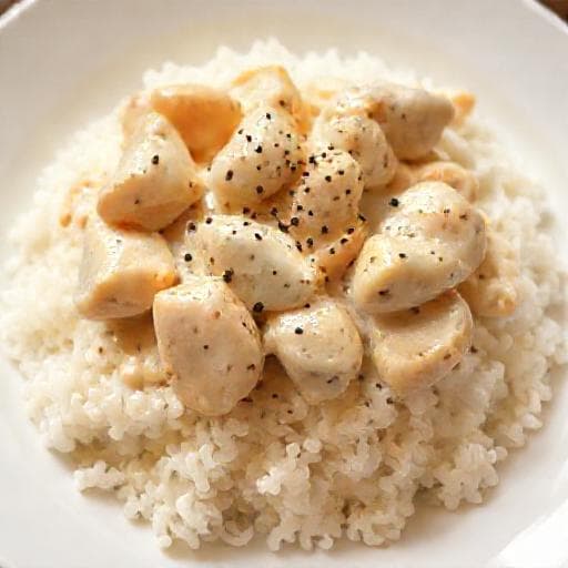 簡易快手白汁雞皇飯
