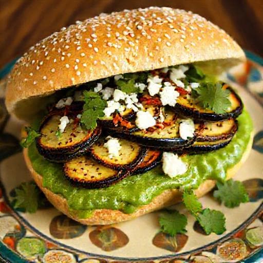 Cemita Poblana Vegetariana con Pipián Verde