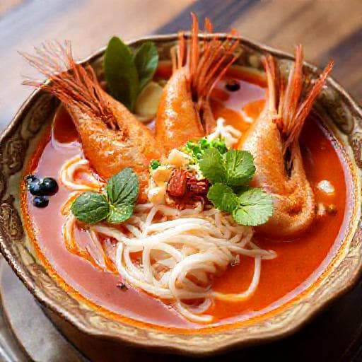 Laksa Nyonya Melaka Dengan Udang Galah