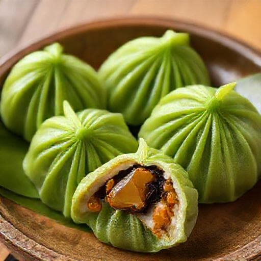 Kuih Koci Kelapa Pandan Berinti Gula Merah