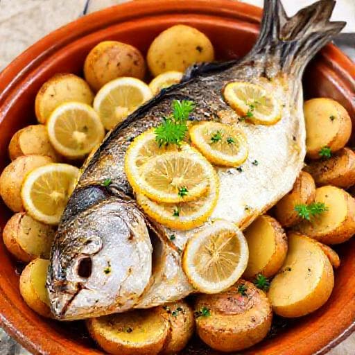Pečena orada s krumpirom i limunom na dalmatinski način
