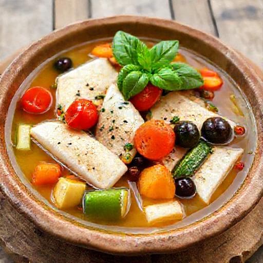 Riba na lešo s mediteranskim povrćem