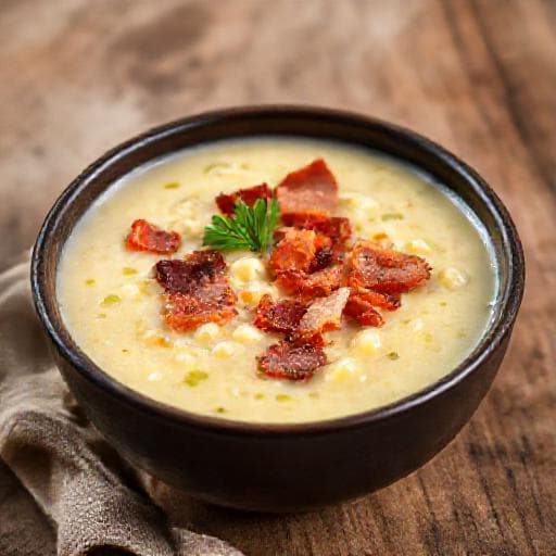 Krem juha od poriluka i krumpira s dimljenom slaninom