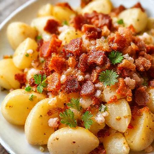 Salata od krumpira s octom i uljem (Njemački stil)