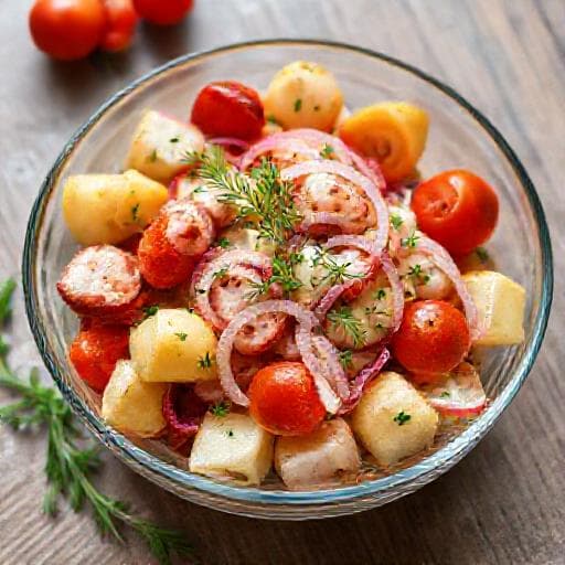 Brza salata od hobotnice s krumpirom
