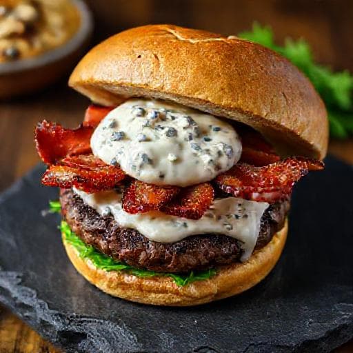 Domaći Hamburger s Umakom od Plavog Sira
