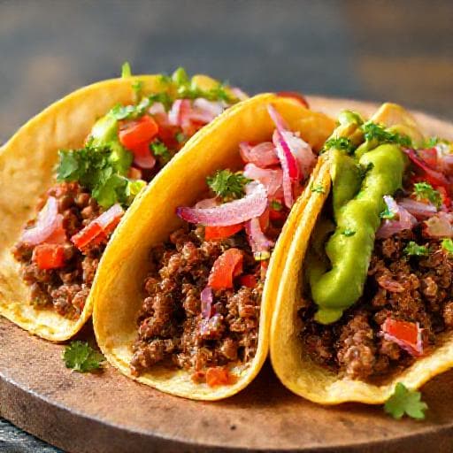 Tacos s Mljevenim Mesom i Pikantnim Umakom od Avokada