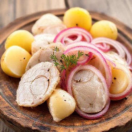 Класичний оселедець із цибулею та картоплею