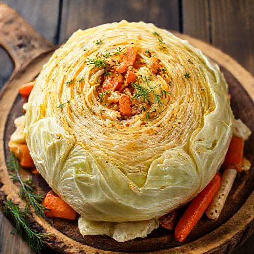 Капуста, запечённая целиком по-домашнему