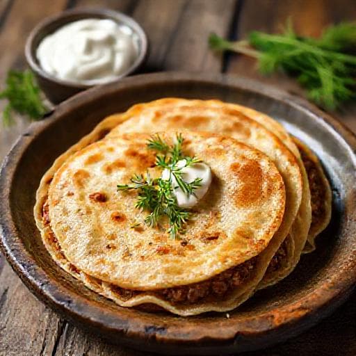 Классические блины с мясом
