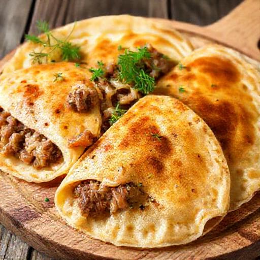Блины с мясом по-сибирски (с квашеной капустой)