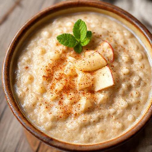 Овсяная каша с яблоком и корицей