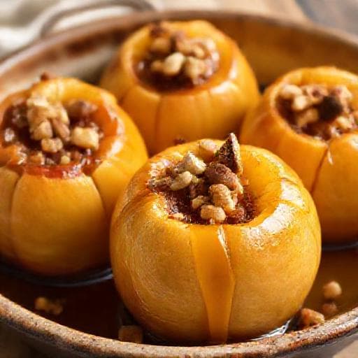 Классические запечённые яблоки с мёдом и орехами