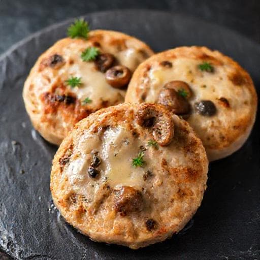 Котлеты из индейки с грибами и сыром