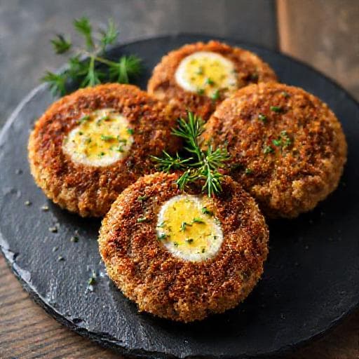 Мясные зразы по-киевски с яйцом и зеленью