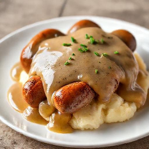 Quick Bangers and Mash with Onion Gravy