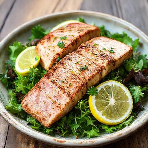 Quick Seared Tuna with Lemon-Herb Vinaigrette