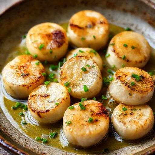 Quick Pan-Seared Scallops with Garlic and Herbs