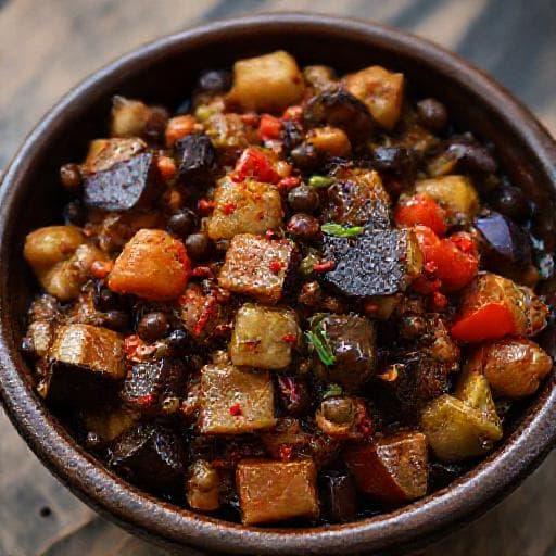 Spicy Eggplant Caponata with Anchovies