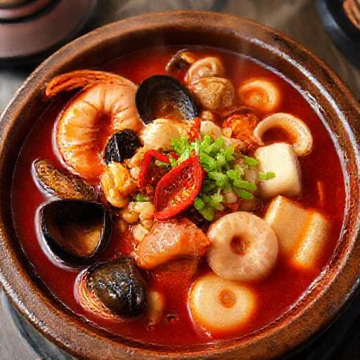 Seafood Army Stew (Haemul Budae Jjigae)