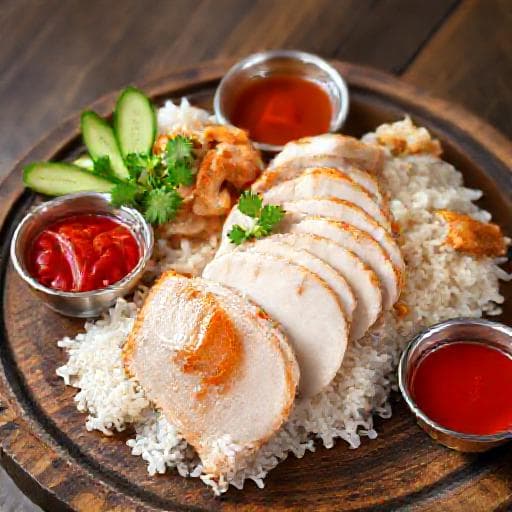 Hainanese Chicken Rice with Crispy Skin