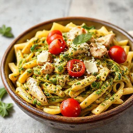 Quick Weeknight Chicken Pesto Pasta