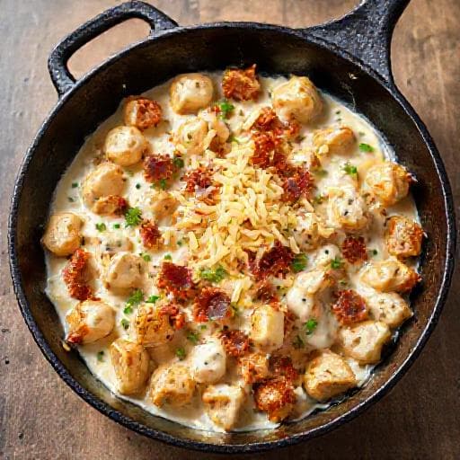Quick & Easy Chicken Bacon Ranch Skillet