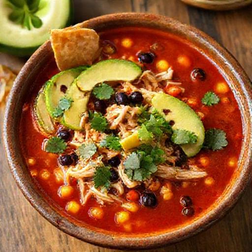 Spicy Rotisserie Chicken Tortilla Soup