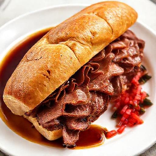 Classic Chicago Italian Beef Sandwich