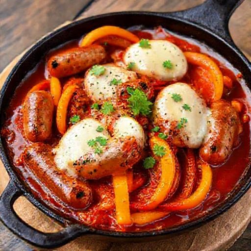 Salsiccia alla Pizzaiola con Peperoni e Mozzarella
