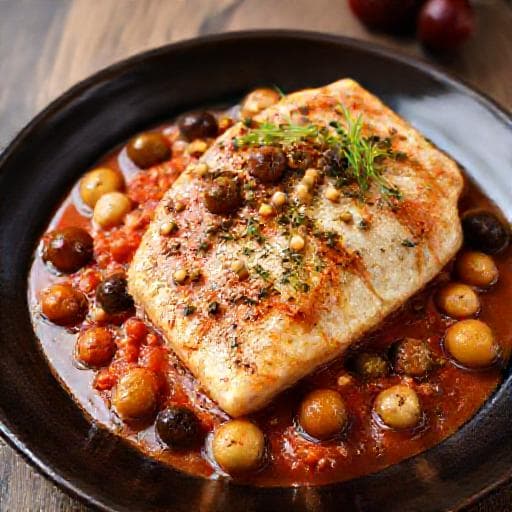 Pesce spada alla ghiotta con pinoli e uvetta