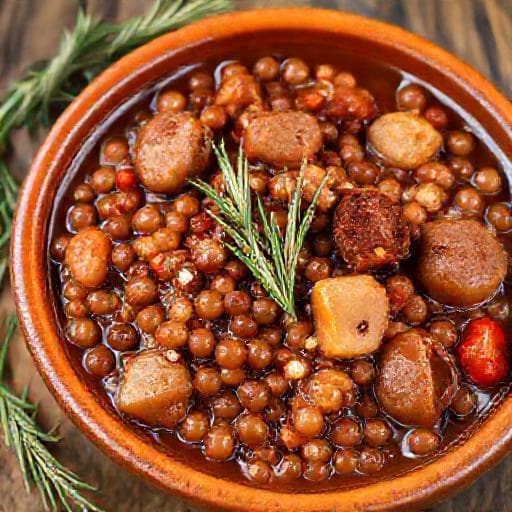 Lenticchie in Umido con Salsiccia e Rosmarino