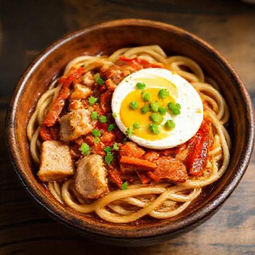Pikantni Udon s Piletinom i Kimchijem