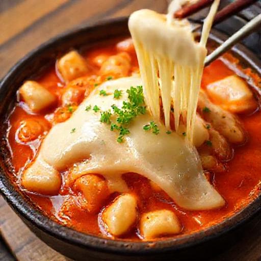 Tteokbokki s dodatkom sira