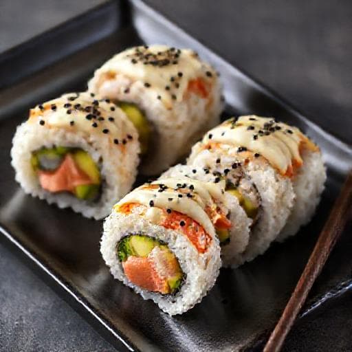 Klasične pečene sushi rolice s lososom i avokadom
