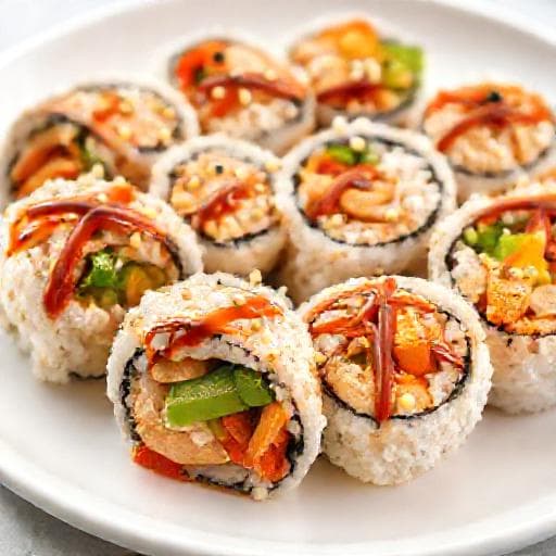 Brze pečene sushi rolice s piletinom i povrćem