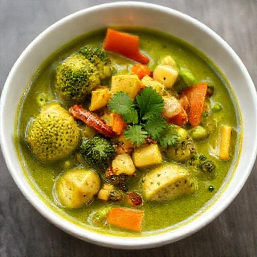 Brzi Zeleni Curry s Povrćem