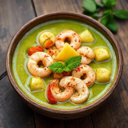 Zeleni Curry s Kozicama i Ananasom