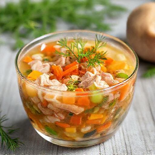 Hladetina od svinjetine s povrćem i začinskim biljem