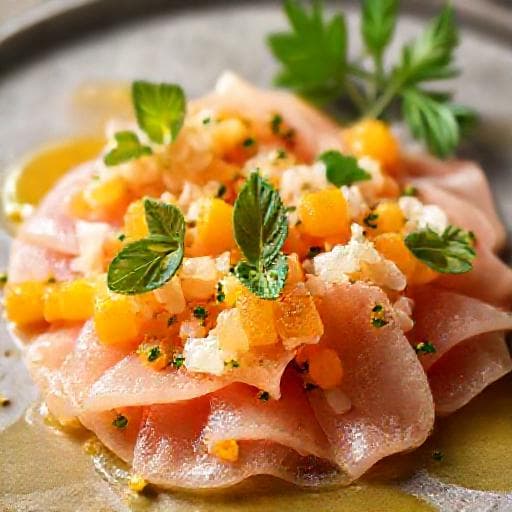 Carpaccio od tune s umakom od naranče i komorača