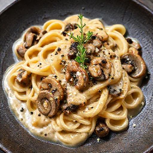 Pljukanci with Creamy Mushroom and Truffle Sauce