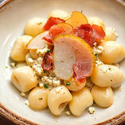Gnocchi with Gorgonzola, Pear, and Prosciutto