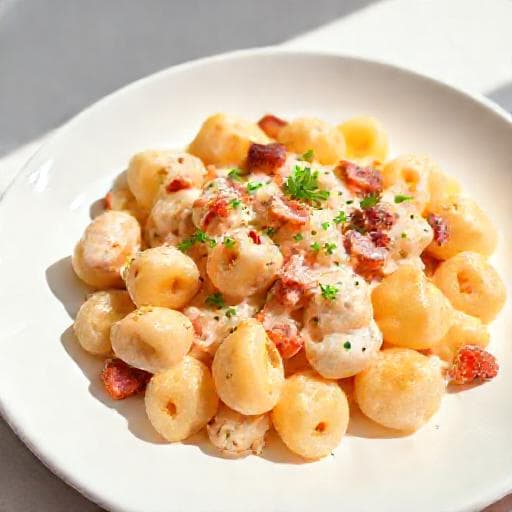 Quick Njoki s pršutom i vrhnjem (Speedy Gnocchi with Prosciutto and Cream)