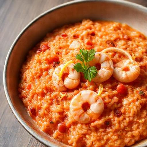 Rižoto s rajčicama i kozicama (Tomato and Shrimp Risotto)