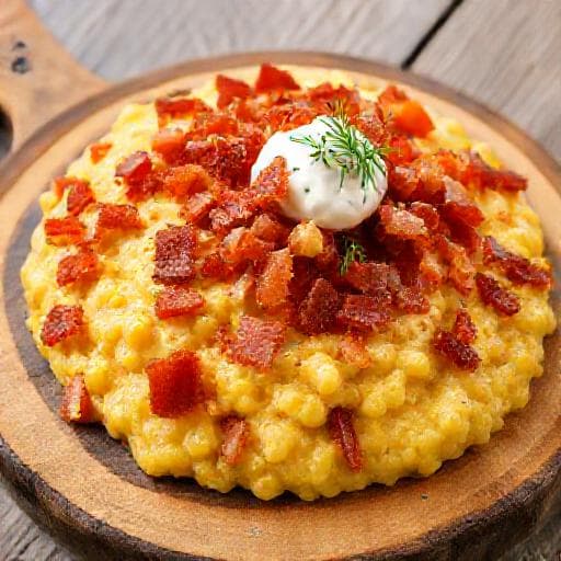 Žganci s Vrhnjem and Crispy Bacon