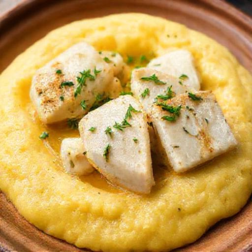 Palenta s Bakalarom na Bijelo (White Cod Variation)