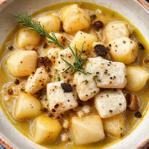Istrian Style Bakalar s Krumpirom (with Anchovies and Herbs)