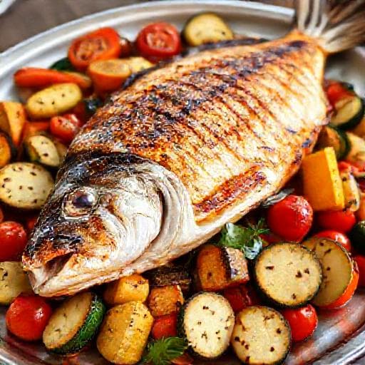 Grilled Sea Bream with Mediterranean Vegetables